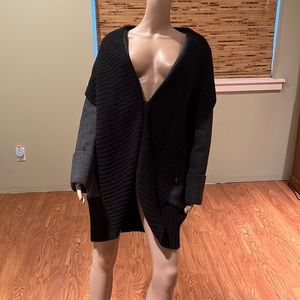 Seven for all Mankind Sweater Coat Shawl Collar Zip Pockets Hook Closure M